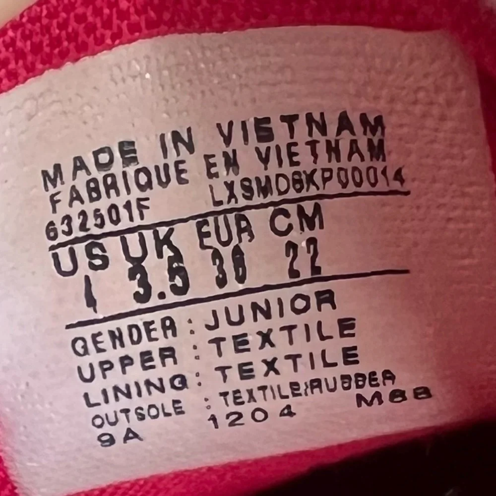Converse Junior All Star Ox Black Hot Pink Shoe Size 4 #428